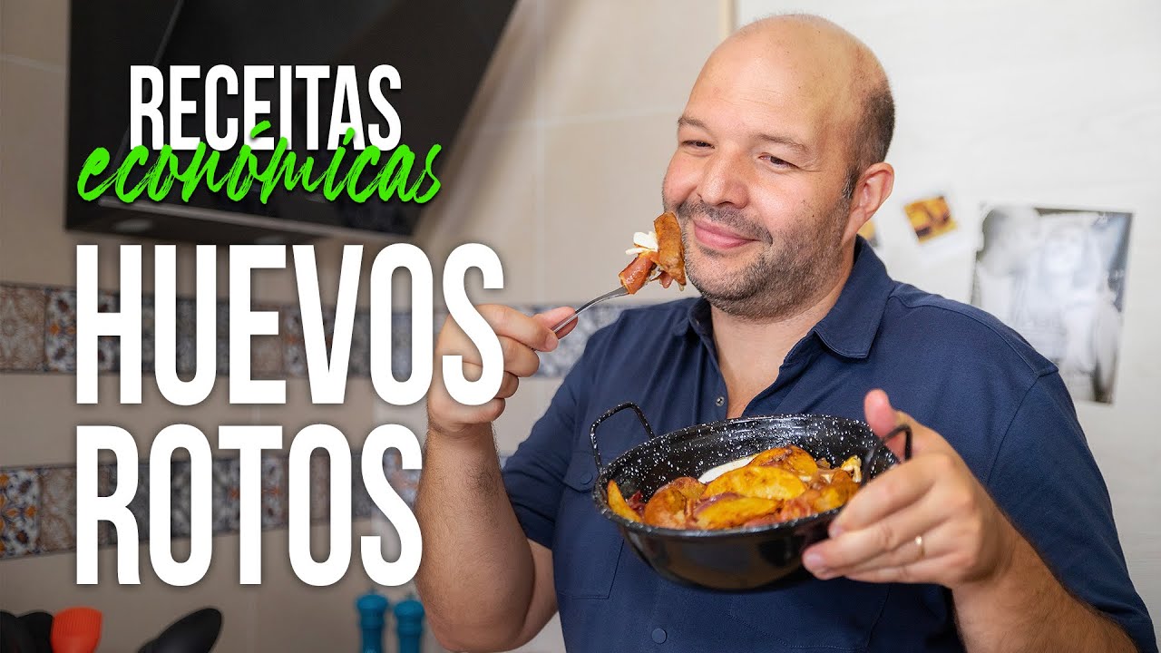 Receitas Económicas - Huevos Rotos | Sem óleo e sem Fritar