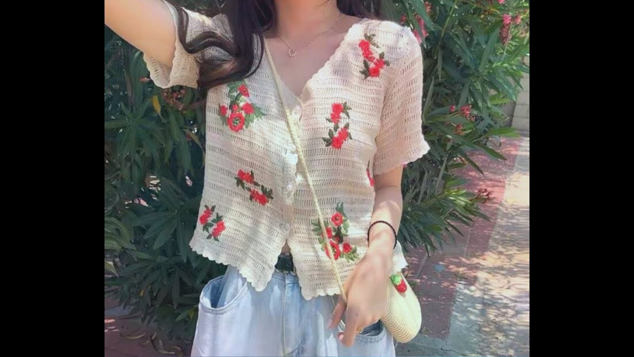 part 1 ตอน 1 กานนี่ โครเชต์ 06 เสื้อคลุมถัก คอวี ลายง่ายๆ kanny crochet 06 V neck easy Cardigan