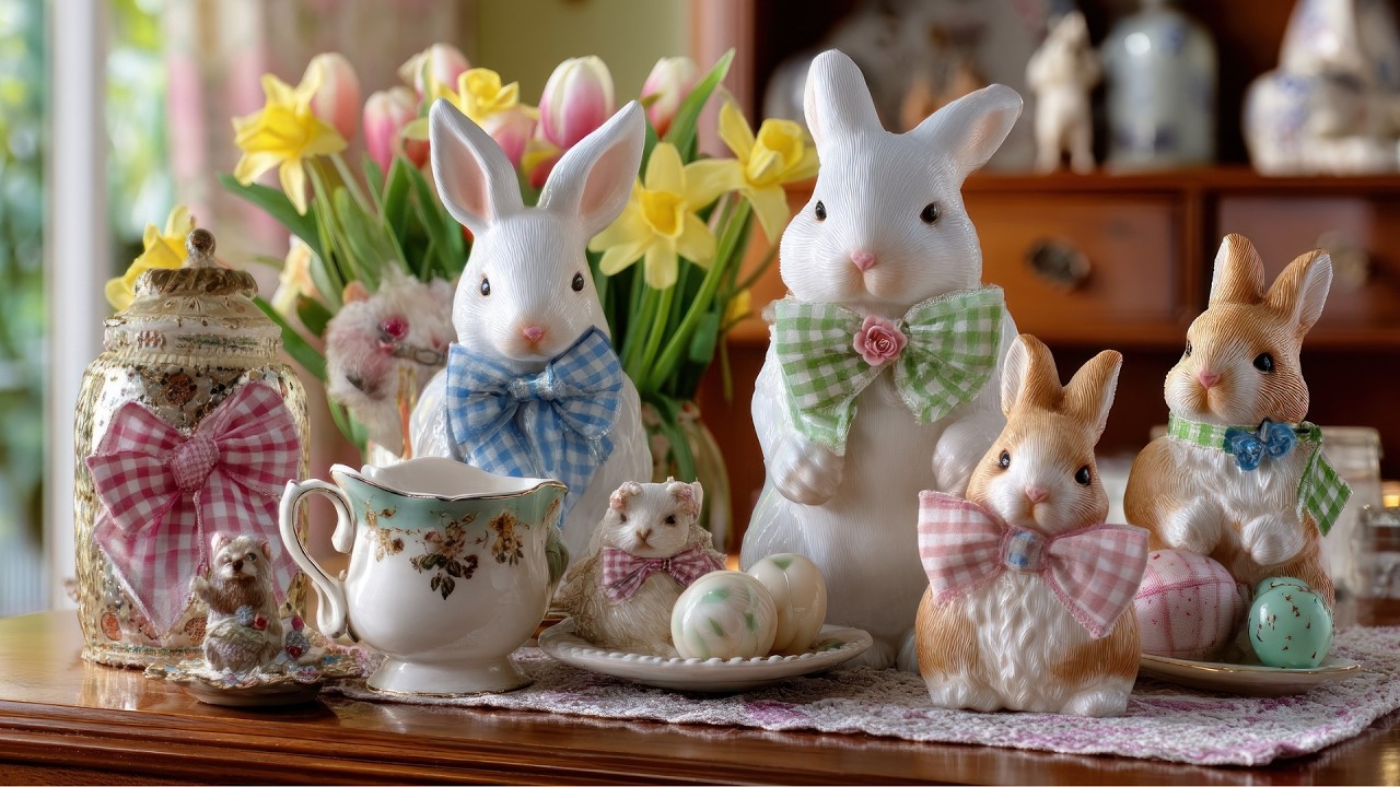 Soft, Colorful & Cozy 🌸 Shabby Chic Gingham Easter Decor Ideas | Pastel Spring Home Decorating