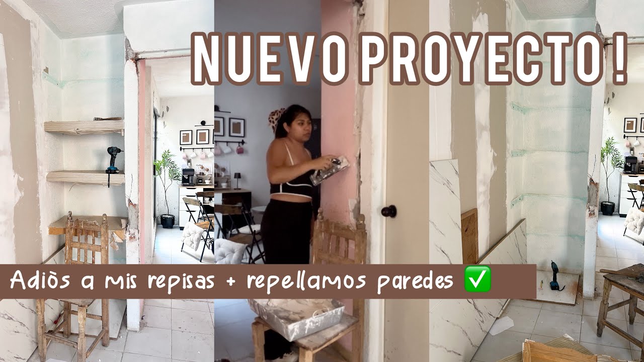 AL FIN NUEVO PROYECTO ✅ ALISAMOS PAREDES FÁCIL Y CON POCO PRESUPUESTO ✨ PEQUEÑO BAR 💕✨
