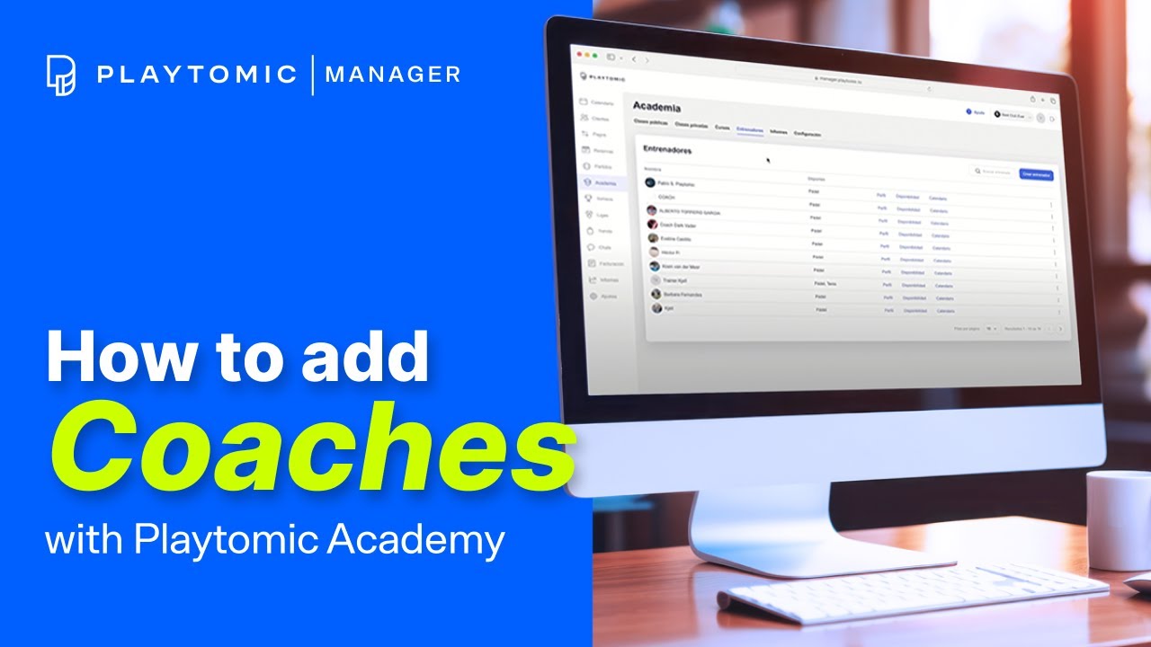 How to add coaches in Academy | Playtomic Manager