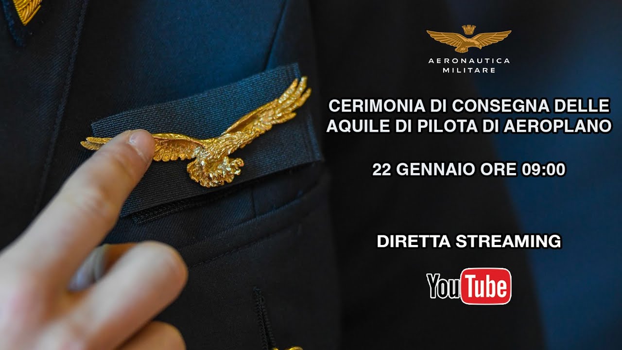 Consegna delle Aquile di Pilota di aeroplano agli allievi del 1° Corso dell'Accademia Aeronautica