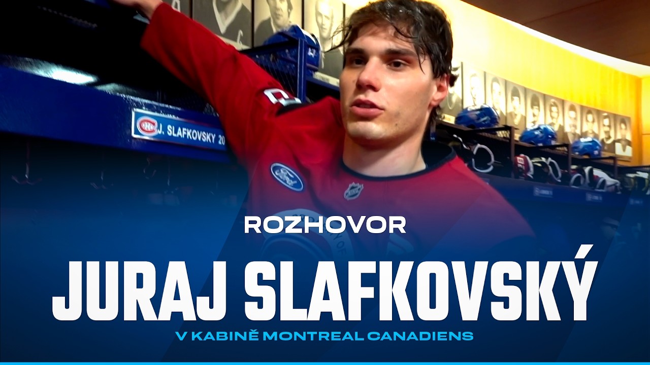 Omrkněte kabinu Montrealu. Slafkovský už je po OH zase v módu NHL