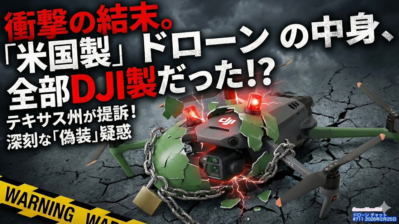 【衝撃の結末】テキサス州が提訴！深刻な「偽装」疑惑！！【ドローンのプロが教える最新DJI情報】ドローン チャット N711 2026年2月25日