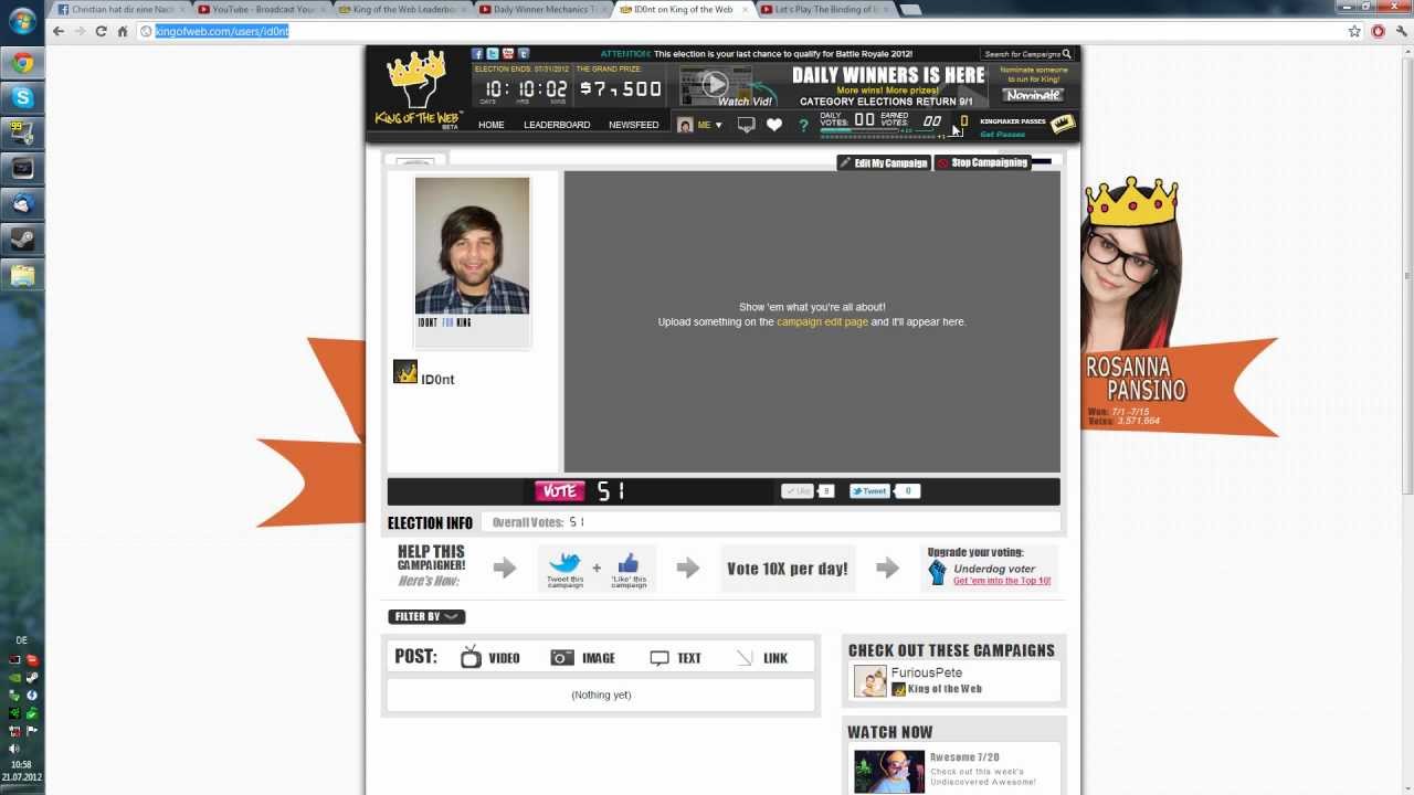 KingofWeb - Vote f&uuml;r ID0ntNeedANick