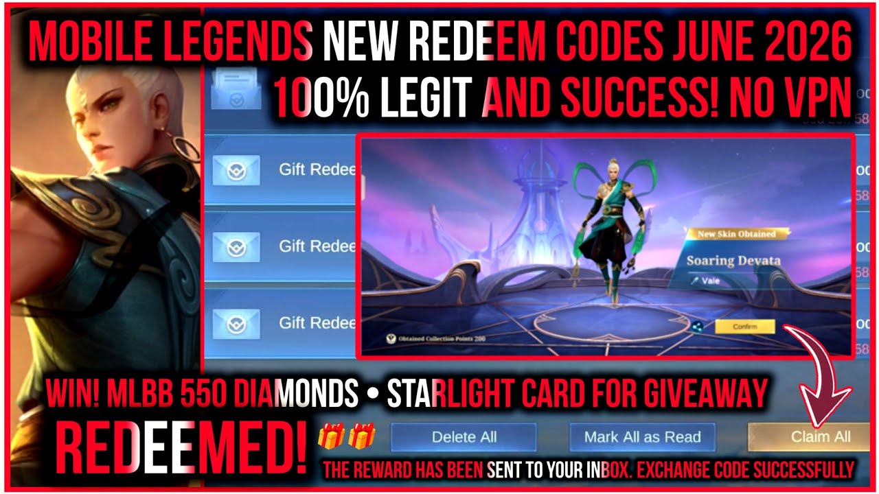 Mobile Legends New Redemption Codes June 8, 2026 MLBB Redeem Codes Free Starlight for giveaway