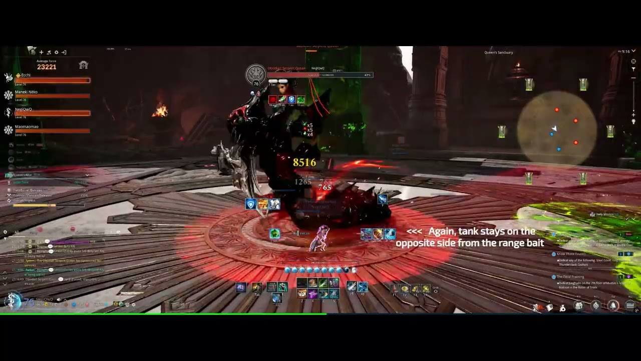 [Blade and Soul NEO] Queen's Altar last boss annotated run