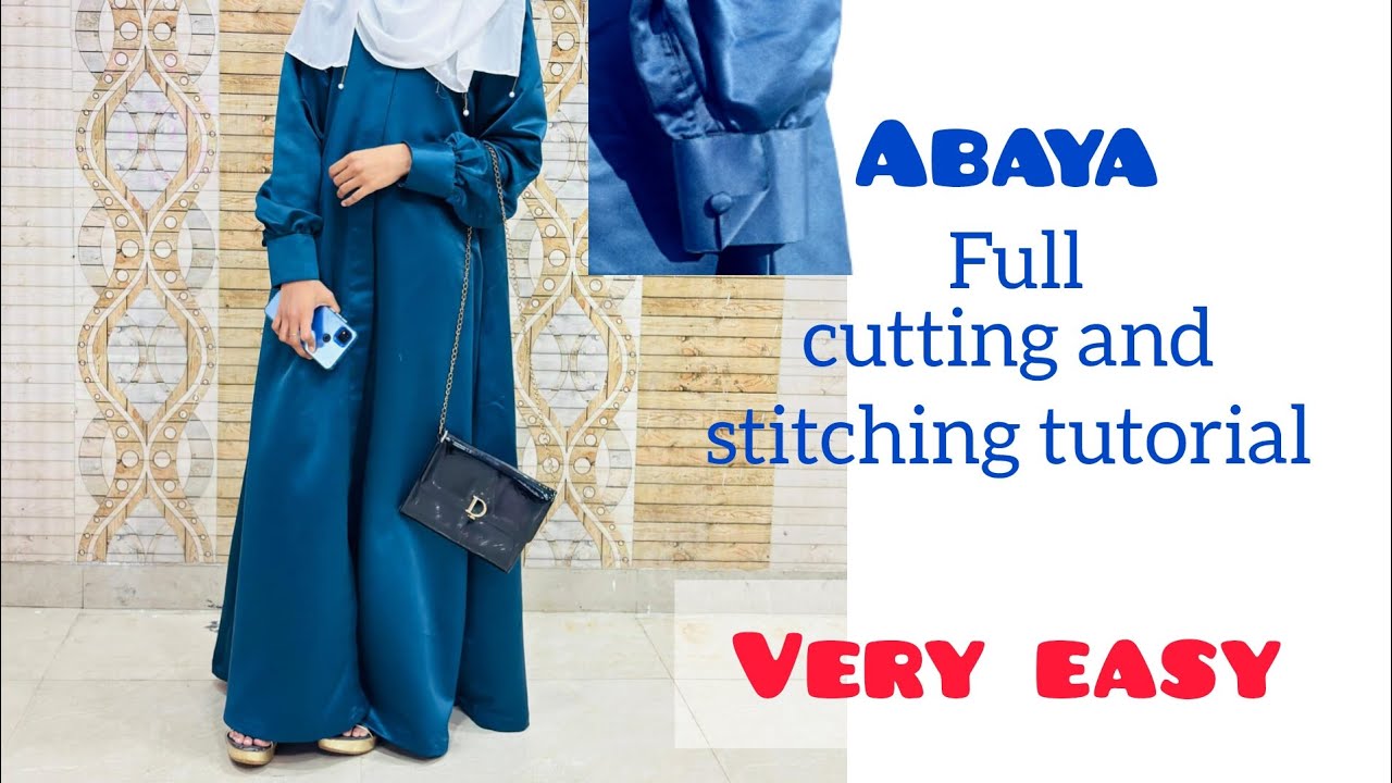 Abaya cutting and stitching tutorial ✂️✨| Naqab cutting and stitching| Abaya kaise banaen| #abaya