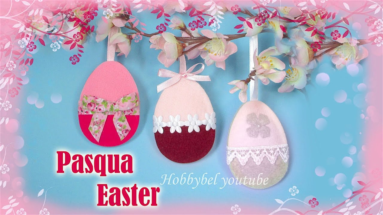 Pasqua fai da te in 5 minuti: uova di feltro due colori, decorazione - DIY Easter craft: felt egg