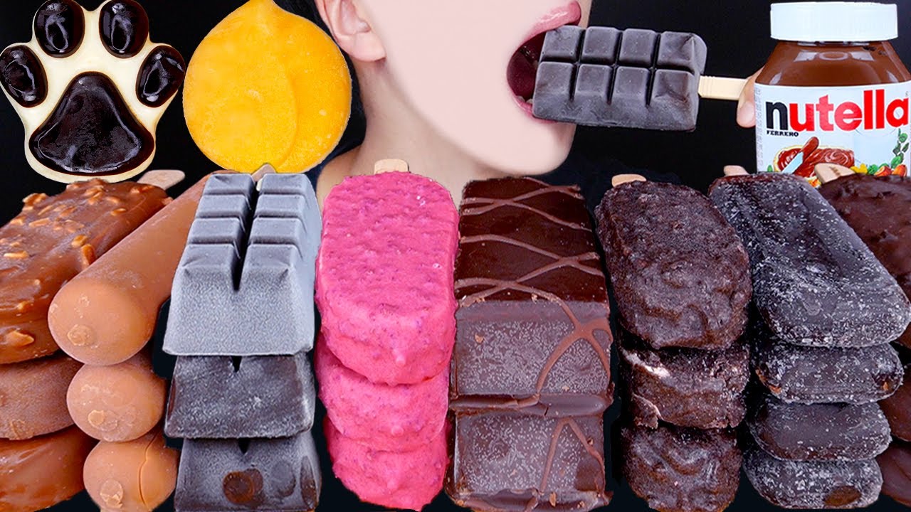 ASMR MAGNUM OREO CHOCOLATE ICE CREAM NUTELLA DESSERT MUKBANG 초콜릿 먹방 チョコレートアイスクリーム 咀嚼音 EATING SOUNDS
