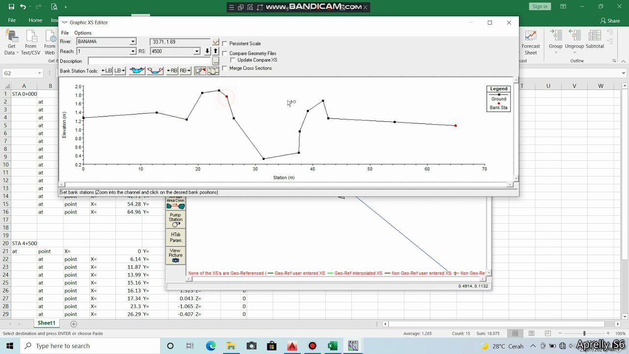 how to copy data cross-section from cad to hec ras
