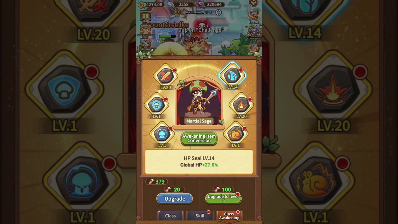Martial Sage and Warbringer Awakening stats Build - Legend of Mushroom Rush Sea