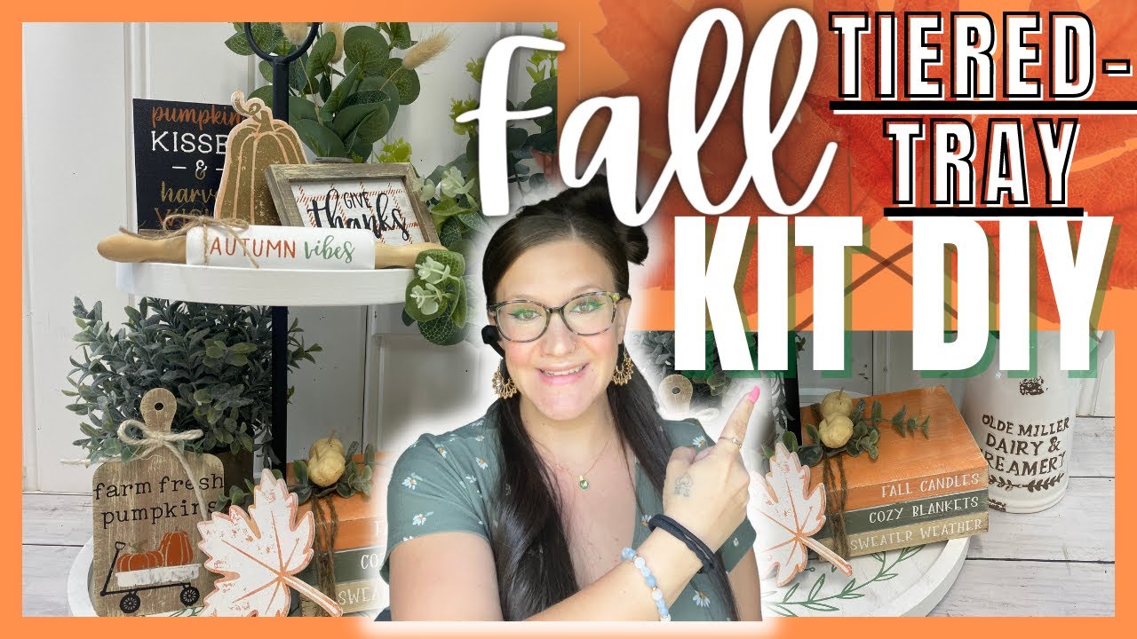 DIY FALL TIERED TRAY DECOR | FALL DECORATING IDEAS 2022 | EASY FALL MINIS 🍁