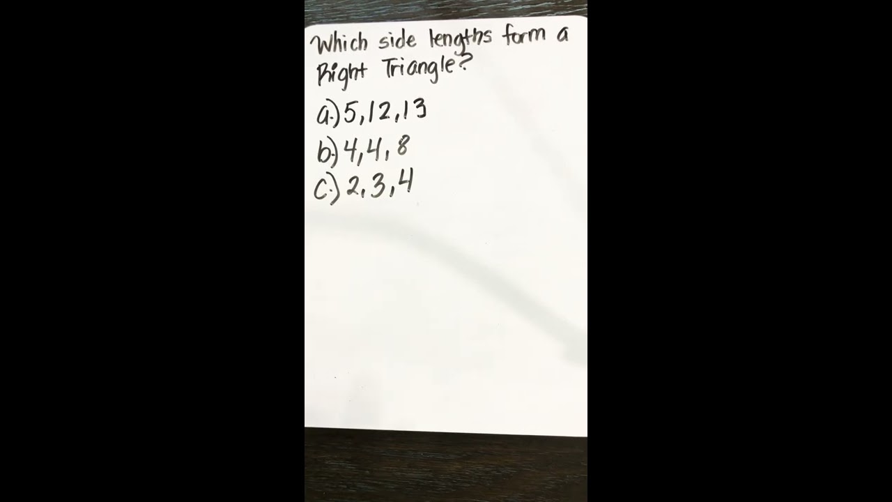 Which Side Lengths Form a Right Triangle??