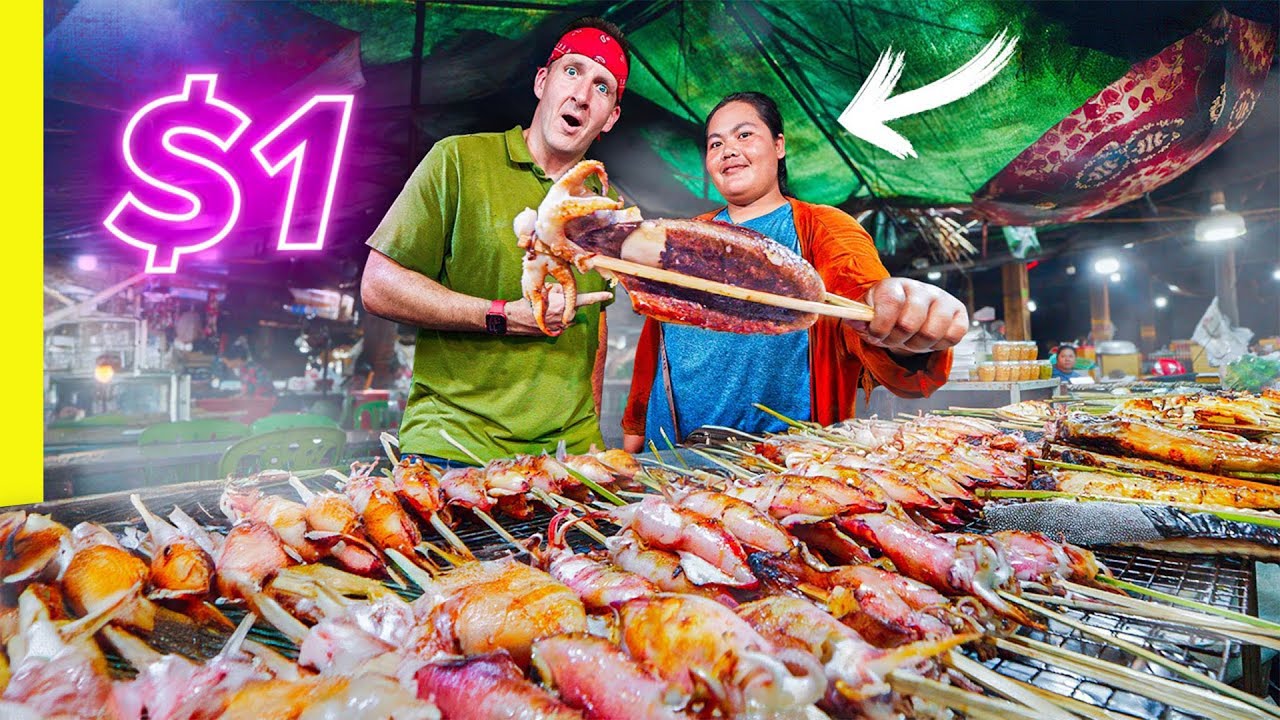 ¡Chef de mariscos de $1 en Camboya vs chef de mariscos de $180!