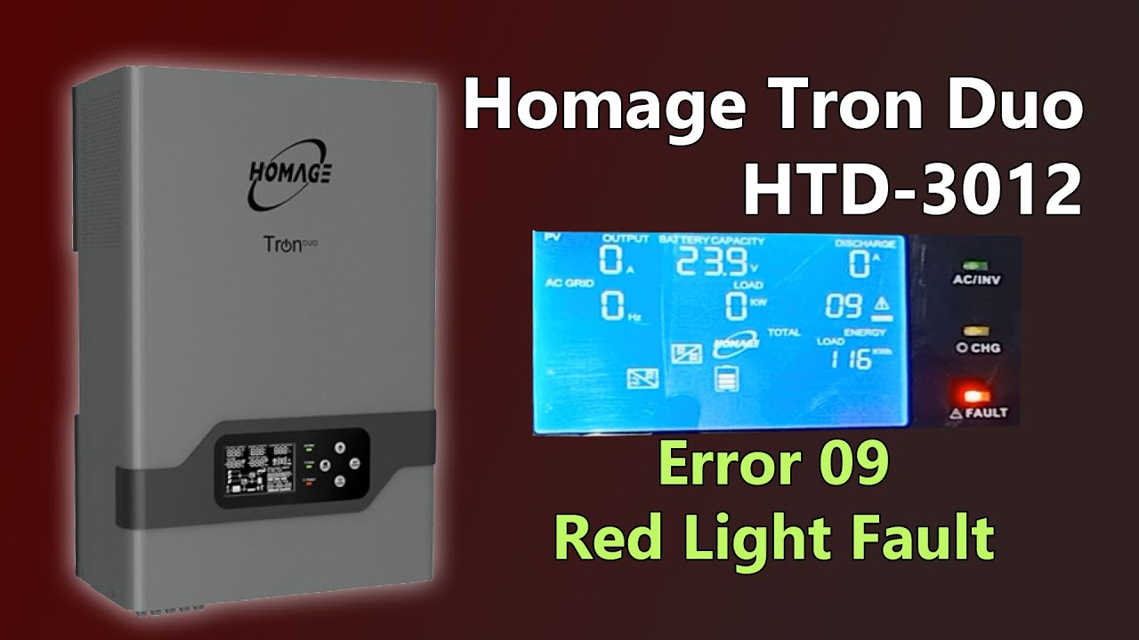 Homage UPS - Inverter Error 09 Red Light Fault Solution