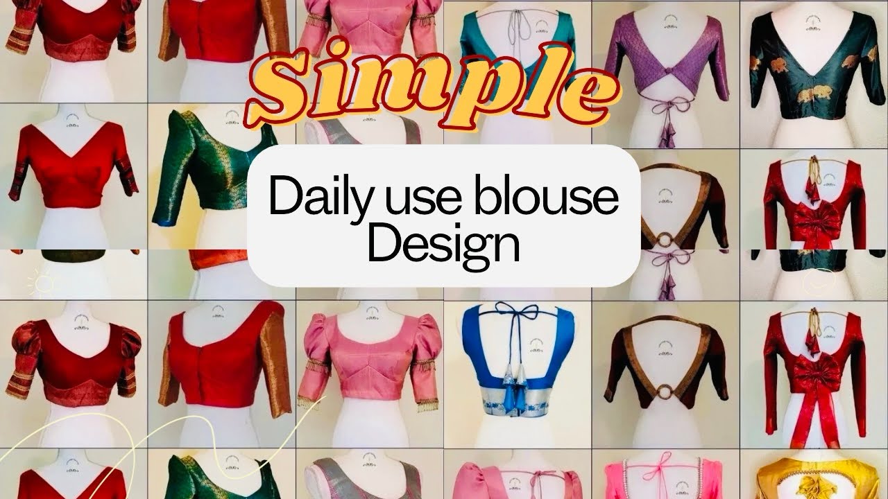 ♥️Simple dailywear blouse neck design / blouse back neck design / blouse design 😍