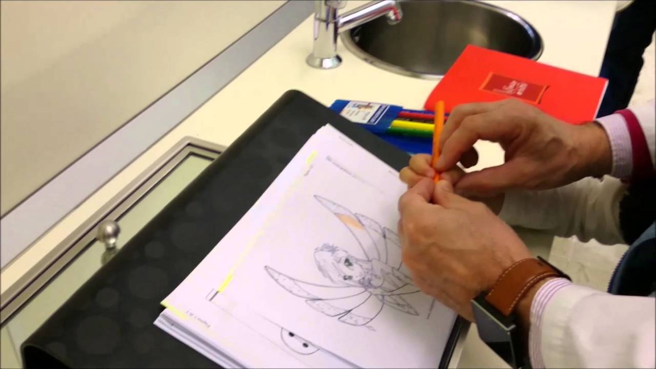 Il modo corretto di colorare per favorire la scrittura.