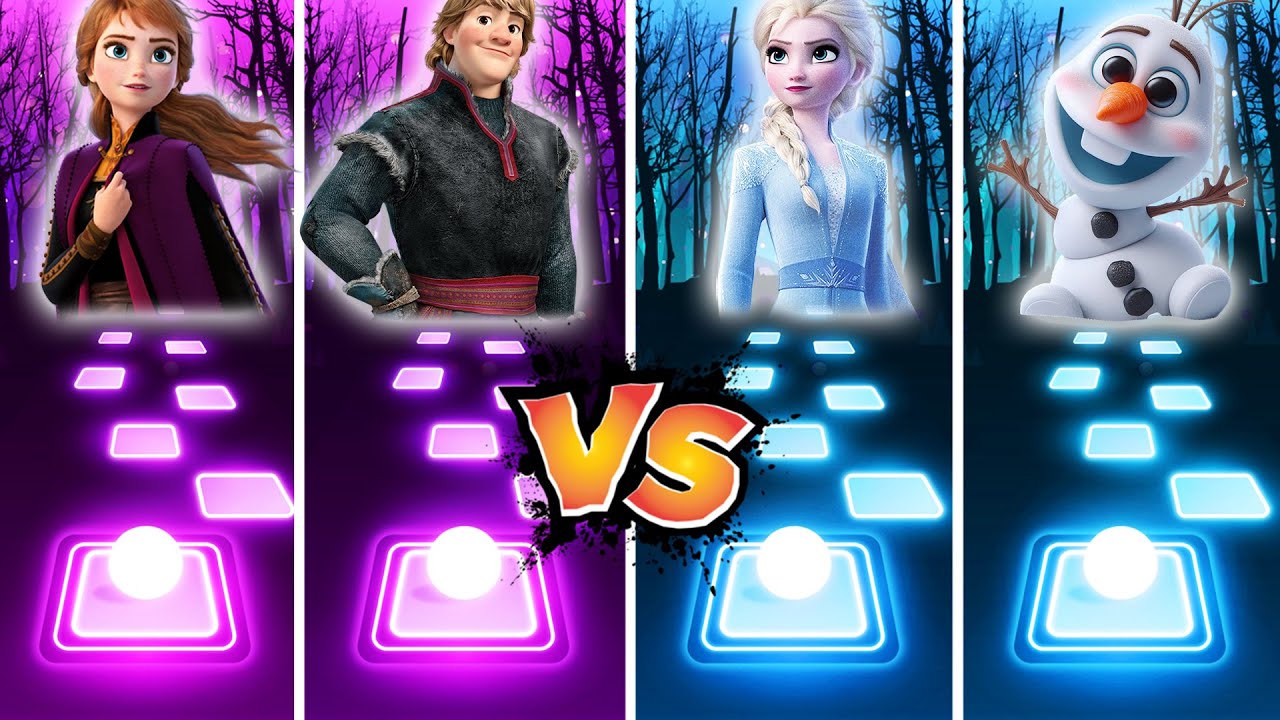 Frozen Anna & Kristoff VS Frozen Elsa & Olaf - Tiles Hop!