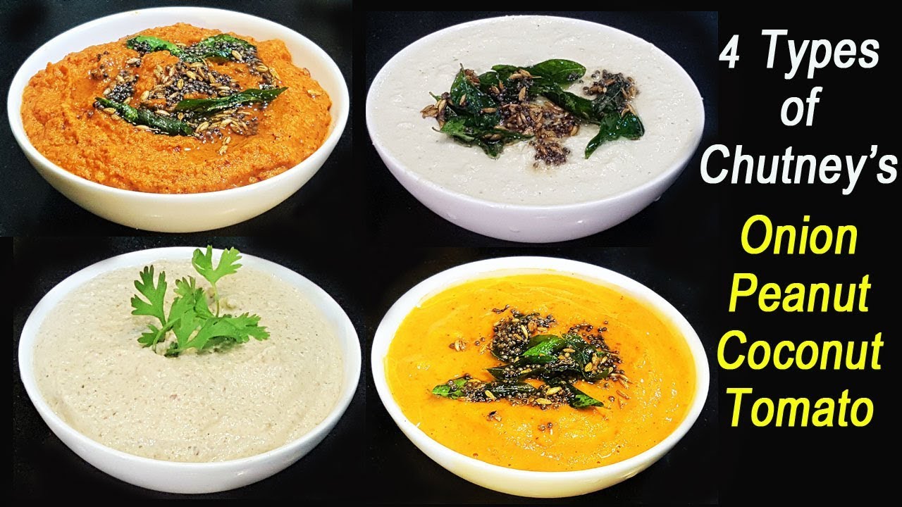 TOP 4 Regular Chutneys for Dosa, Idli , Chapathi & Poori | Step by Step Method | MadhurasRecipe