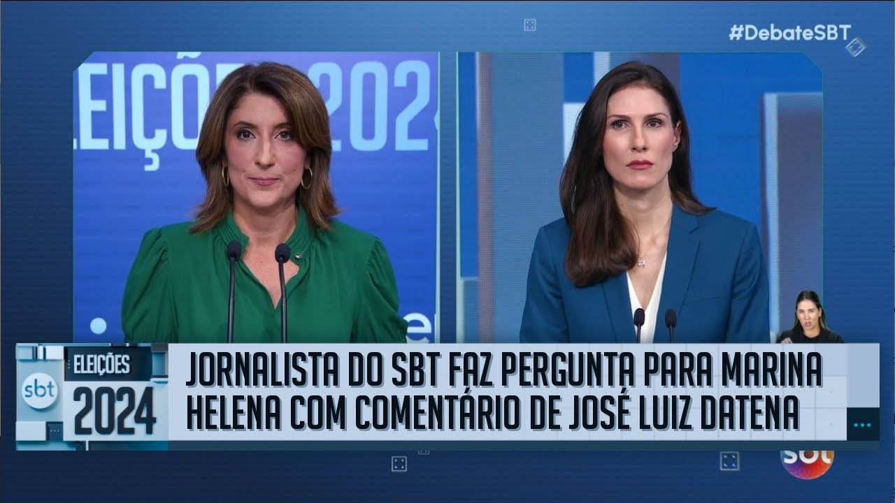 Debate SBT: Jornalista do SBT faz pergunta para Marina Helena (Novo) com comentário de Datena (PSDB)