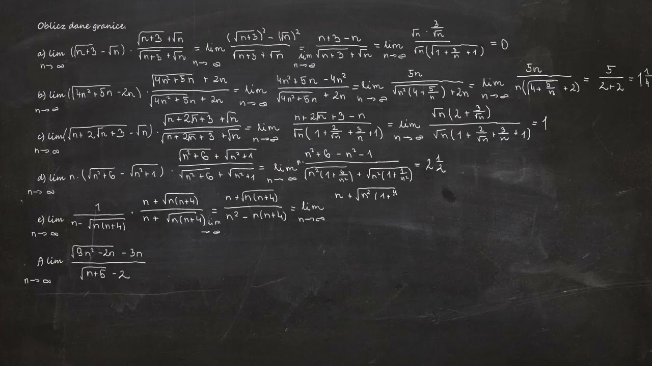 2.192. Oblicz dane granice: a) lim (√n+3 - √n)