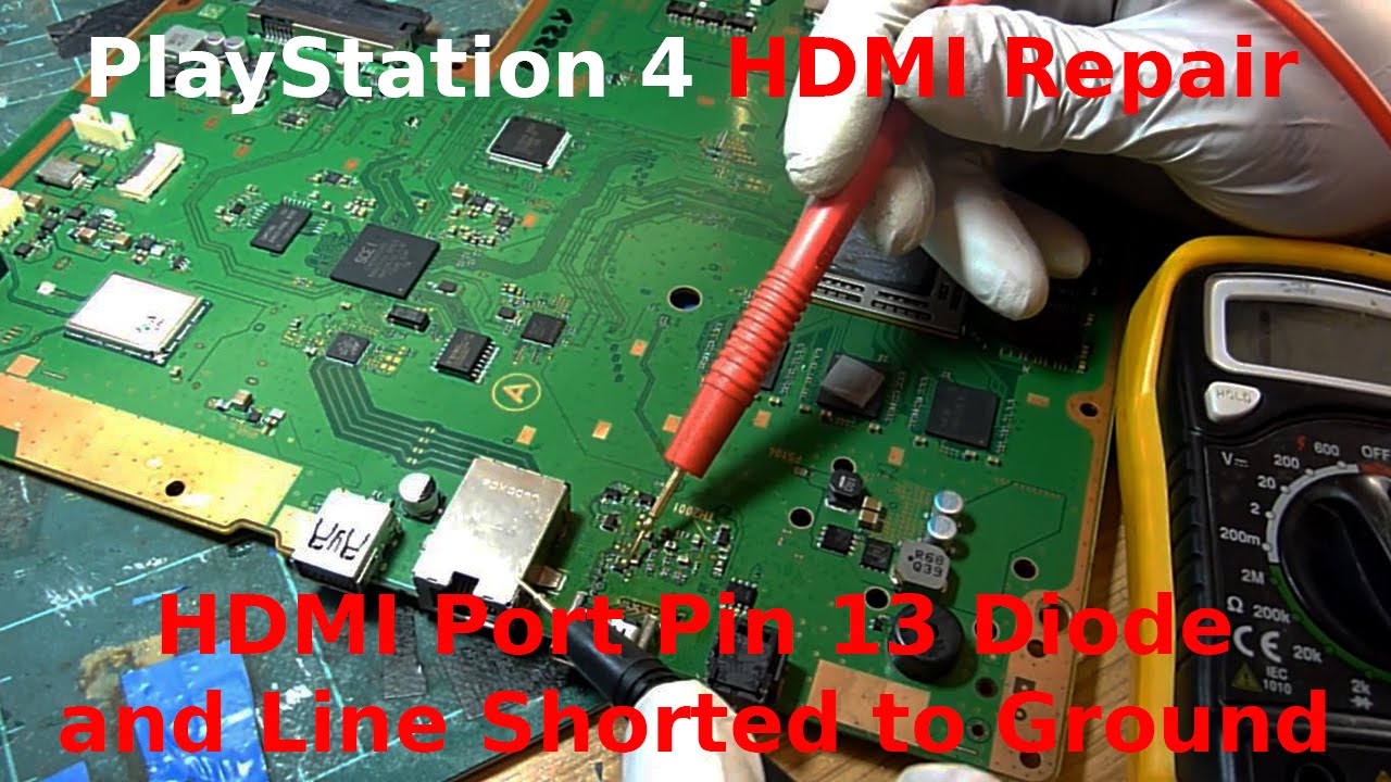 PS4 HDMI Pin 13 Short to Ground Repair - White Light of Death (WLOD)
