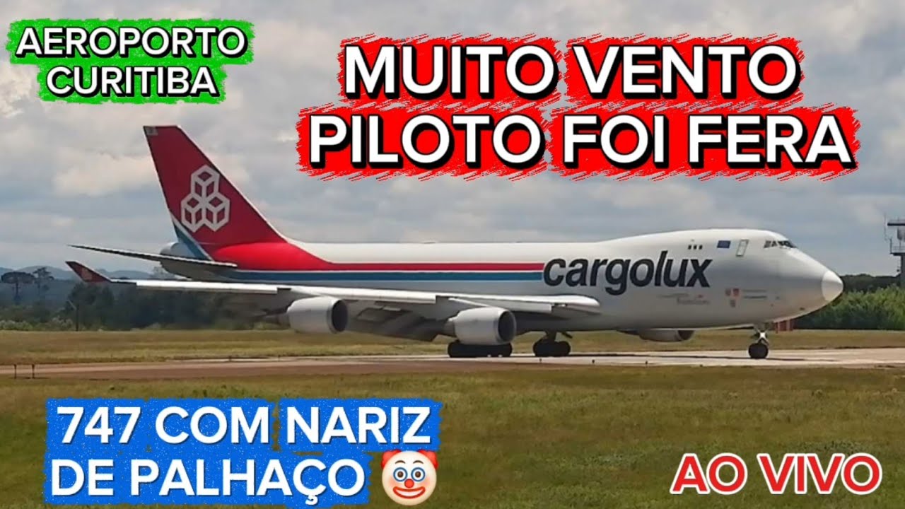 Boeing 747 cargolux chama atenção após pousar aeroporto Curitiba com nariz outra cor veja lx-lcl