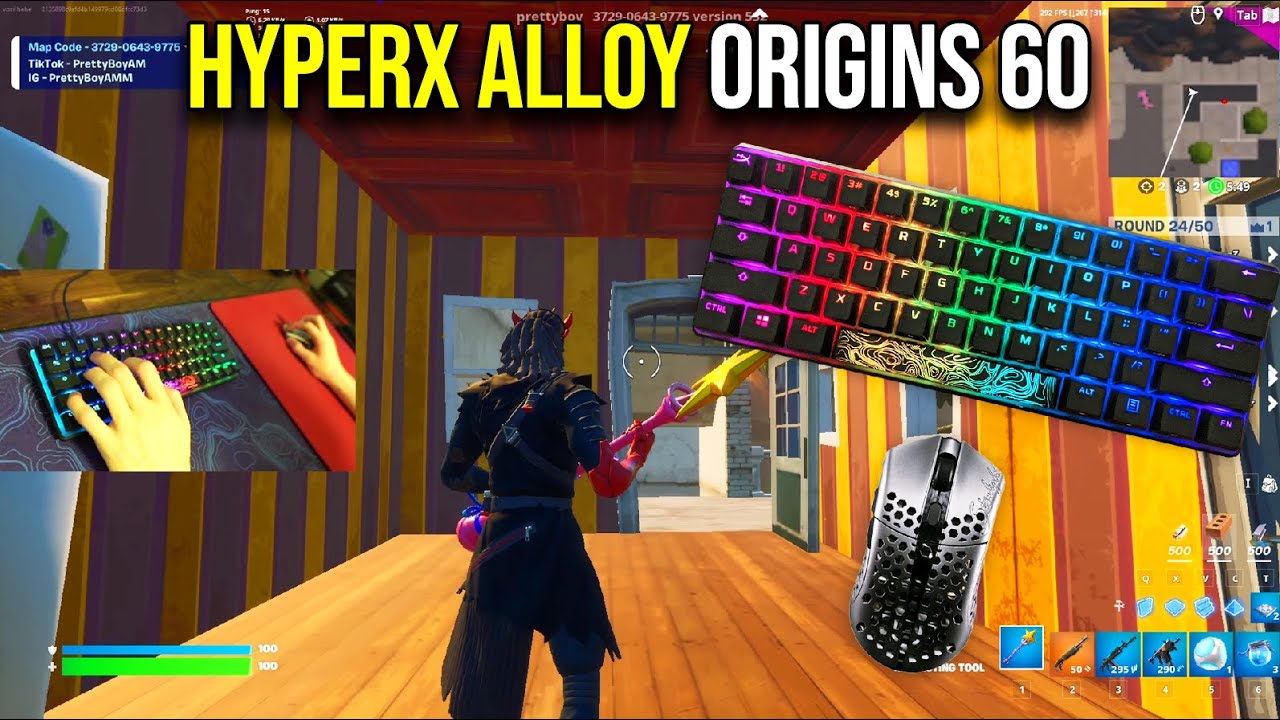 HyperX Alloy Origins 60 Fortnite Keyboard & Mouse Sounds ASMR 😴 Gameplay Satisfying 240FPS