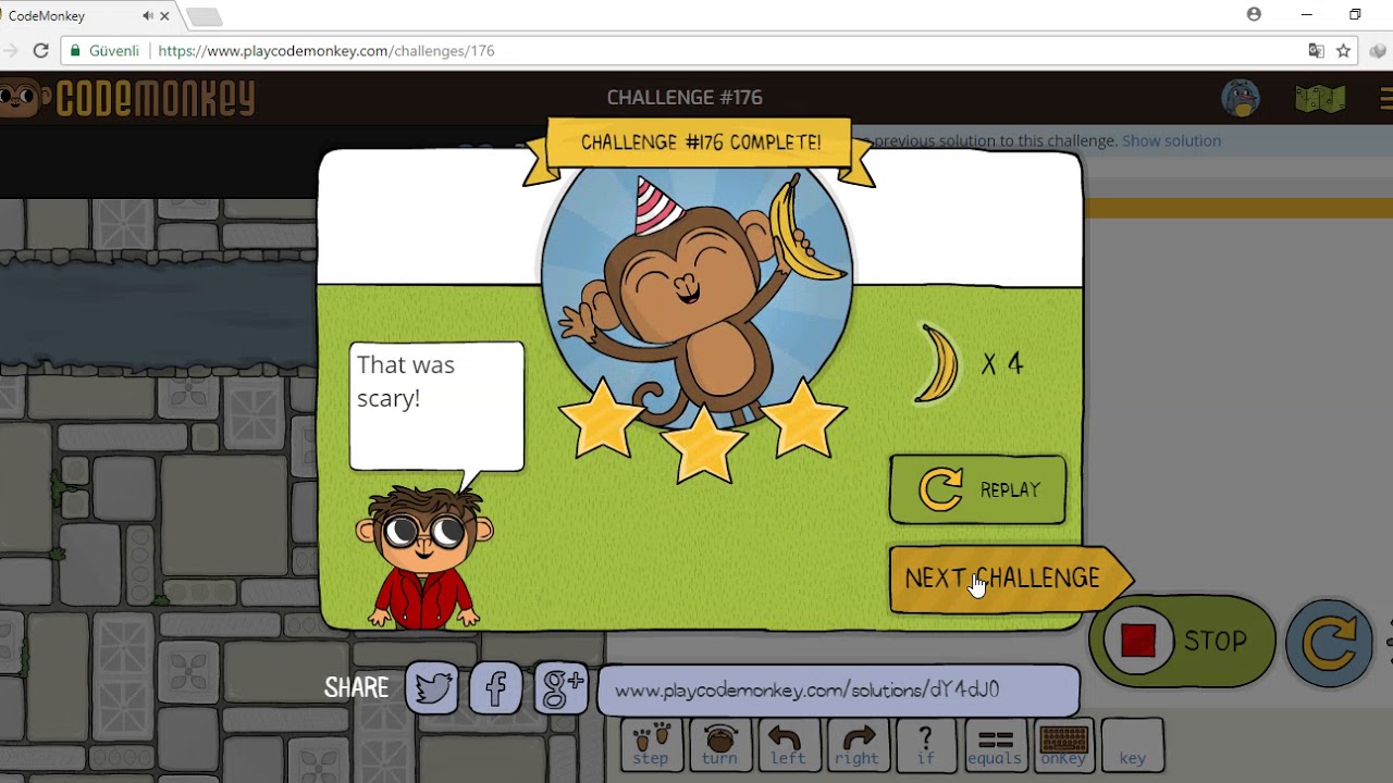 play code monkey 176-177-178-179-180  challenge level
