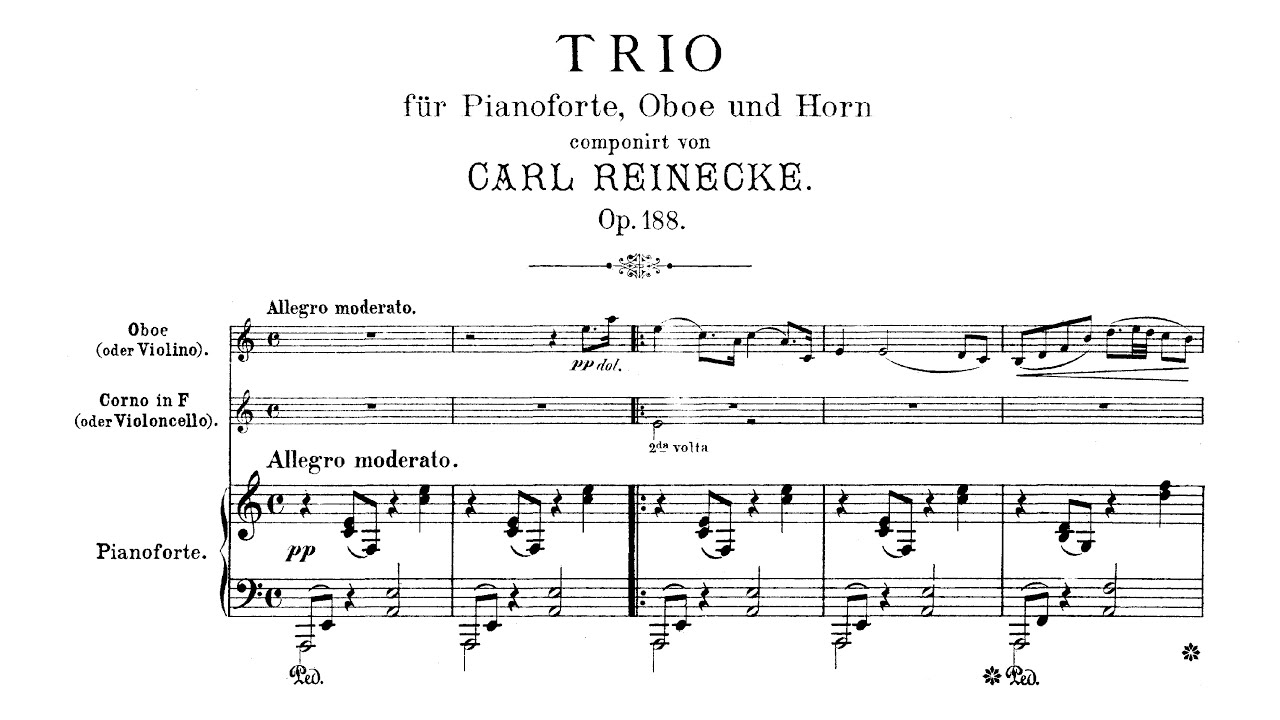 [Score] Reinecke - Trio for Piano, Oboe, and Horn, Op. 188