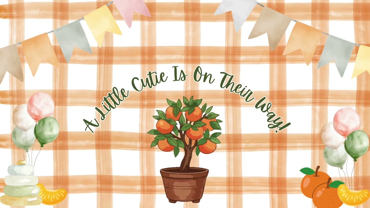 A little cutie is on their way - baby shower background - cute baby shower theme