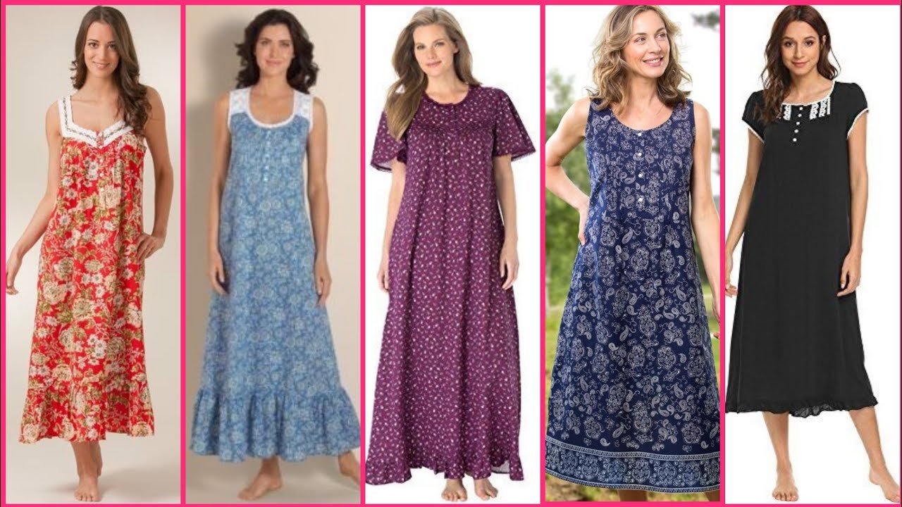 Latest Beautiful And Outstanding Designer Cotton Nighty/Night Gown Design Idea's