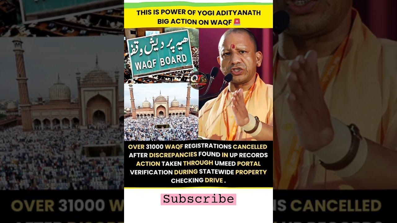 🔥 Yogi Adityanath BIG Action on Waqf! 31,000 Registrations Cancelled 😱 #waqt