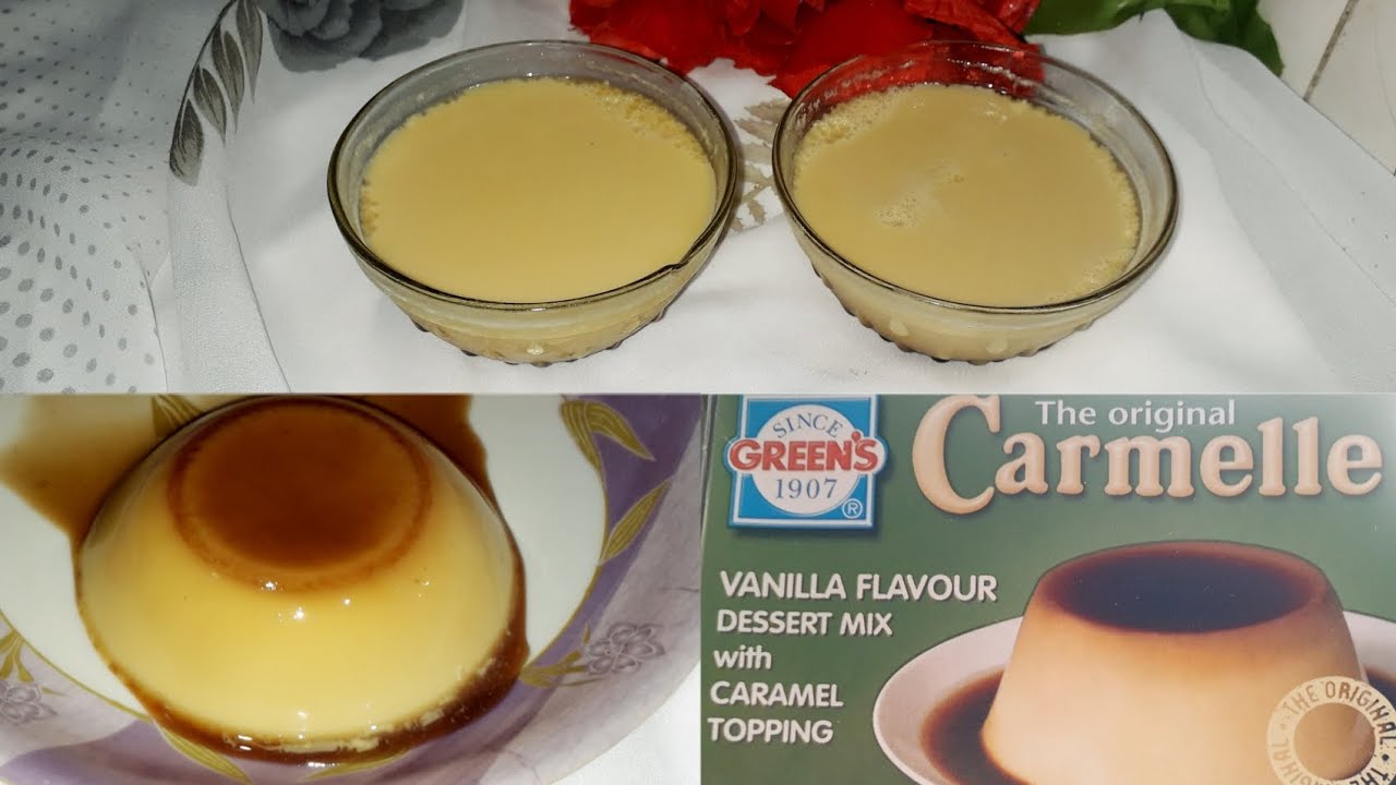 Carmelle Pudding Recipe | Vanilla  Flavour Dessert | How To Make Green,s Caramel