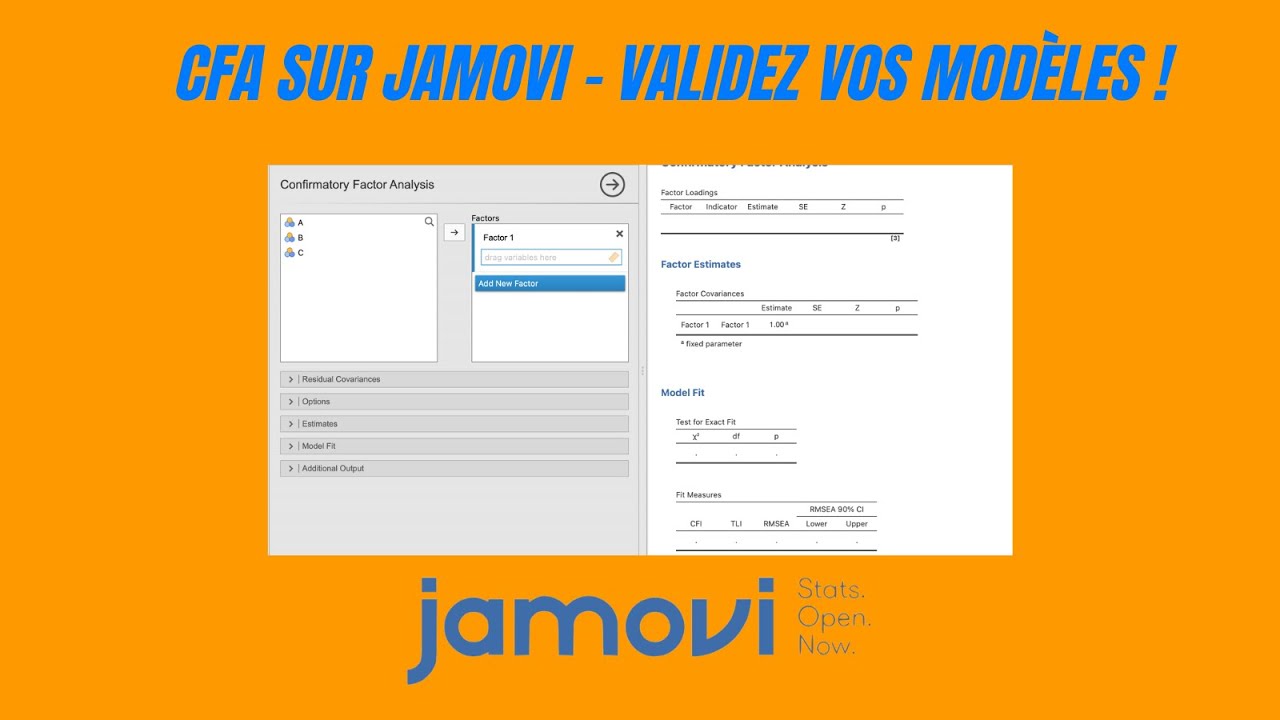 Analyse Factorielle Confirmatoire (CFA) : Comprendre et Appliquer avec JAMOVI
