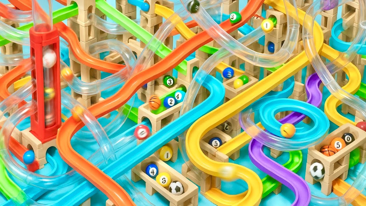 Гонка Marble Run ASMR Американские горки Путешествие кристаллов