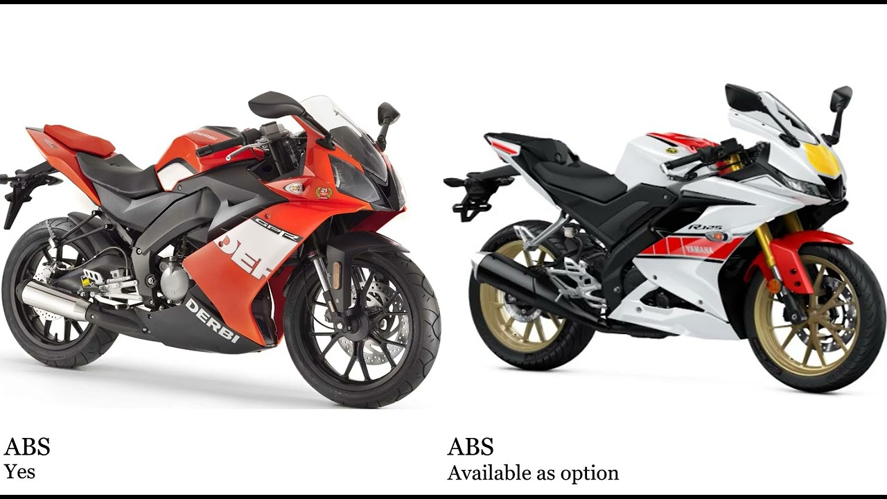 Derbi GPR 125 4T vs Yamaha YZF R 125 Test specification comparison