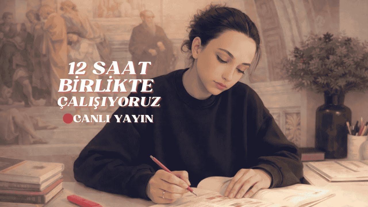 12 Saat Birlikte Ders | Study With Me 12H • 120min study /30min break • Fireplace Sound/Şömine Sesi