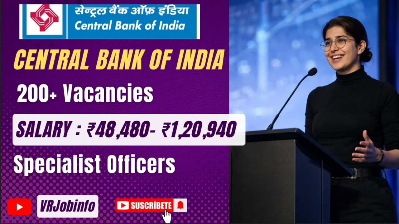 Central Bank Of India Notification 2026 || specialist officer posts