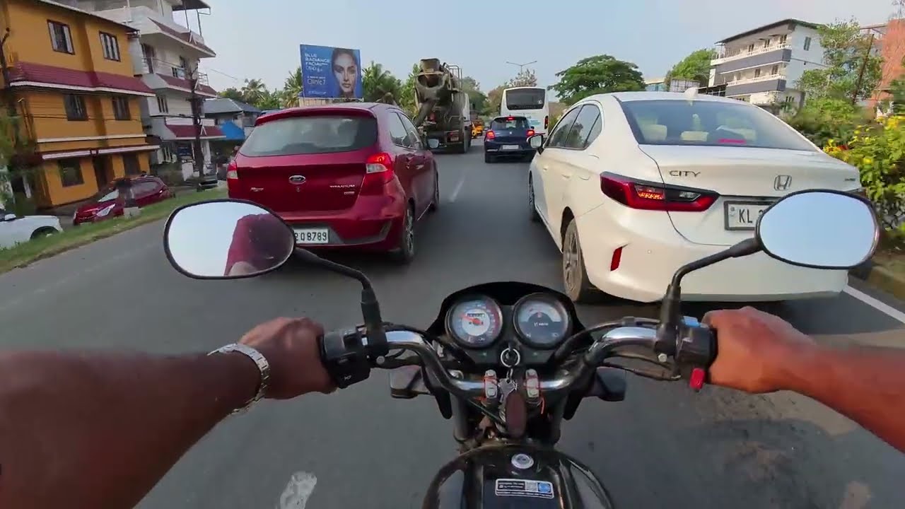NH66 Kochi Real Traffic Ride | Busy Kerala Highway Motorcycle POV | Insta360 GO 3S