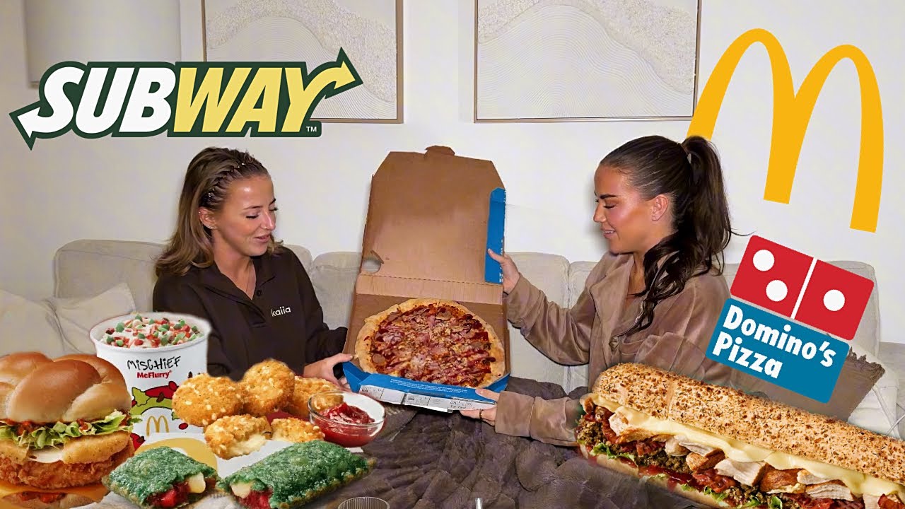 Пробуем праздничное рождественское меню! McDonalds, Subway и Dominos! Имми и Кирра