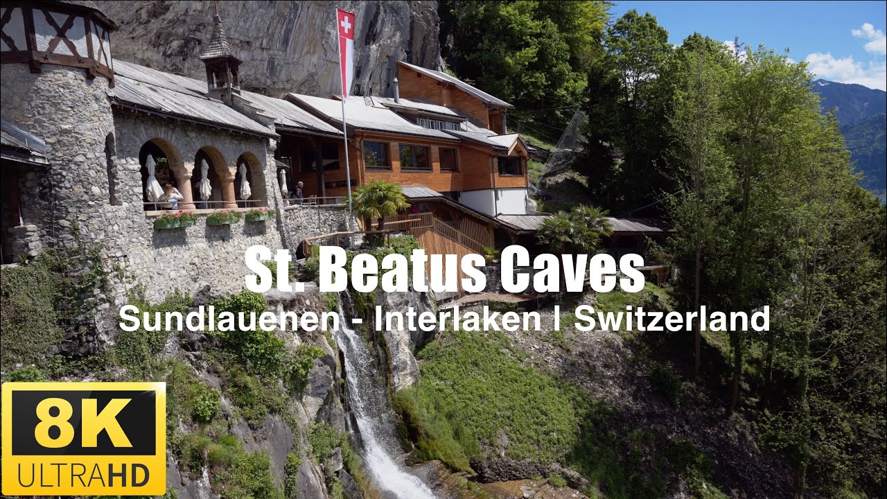 [ 8K ] St. Beatus Caves near Interlaken, Switzerland | 8K HDR Vlog | Switzerland Travel