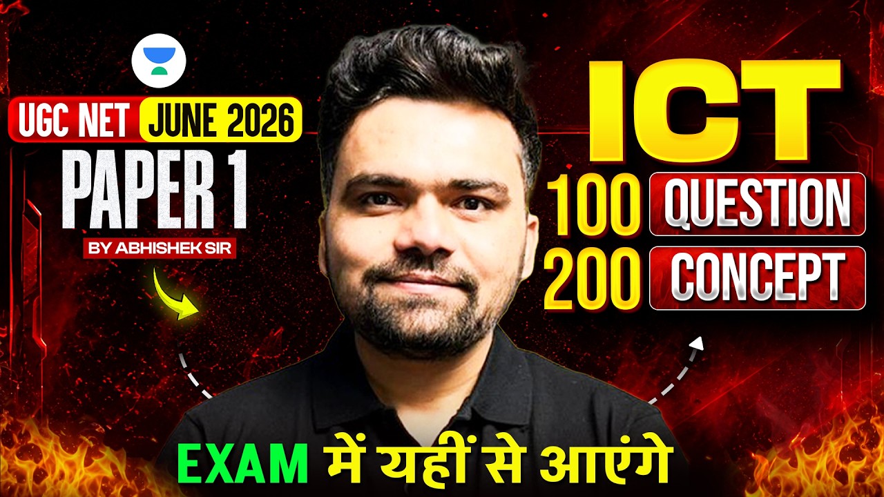 UGC NET Paper 1 Marathon 2026 | ICT 100 Most Imp. Questions One Shot Revision Paper 1 Abhishek Sir