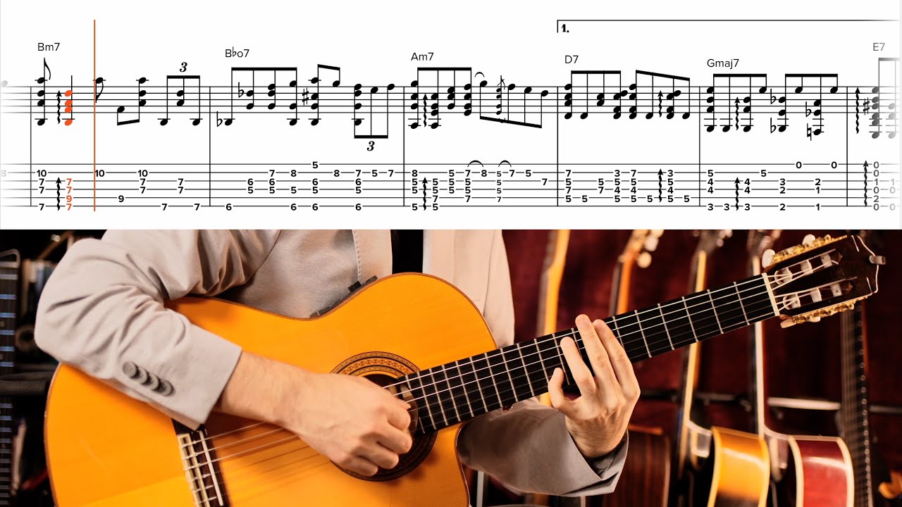 Sabor a Mi - bolero solo guitar tab