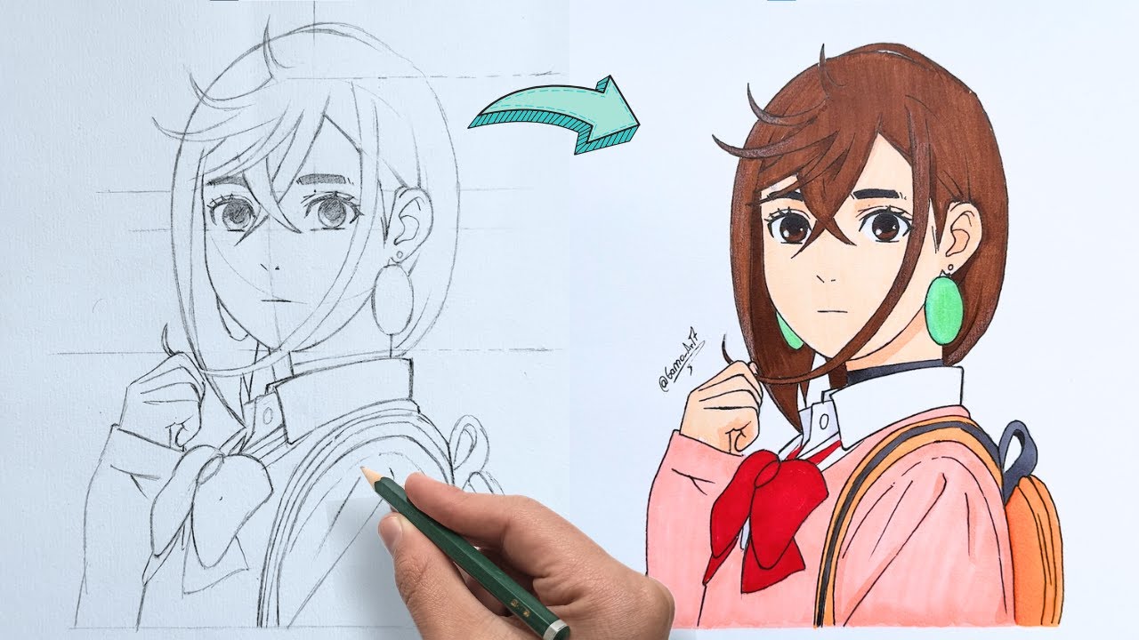 Cómo dibujar a MOMO AYASE de DanDaDan paso a paso | Gamo Art