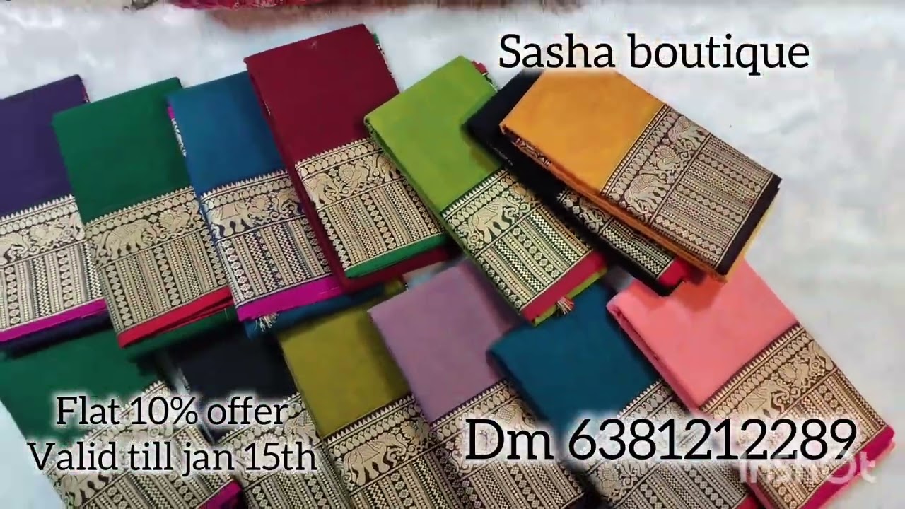 🐘100% pure narayan pet mercerized cotton handloom sarees with blouse 🐘@Sashaboutique2024 