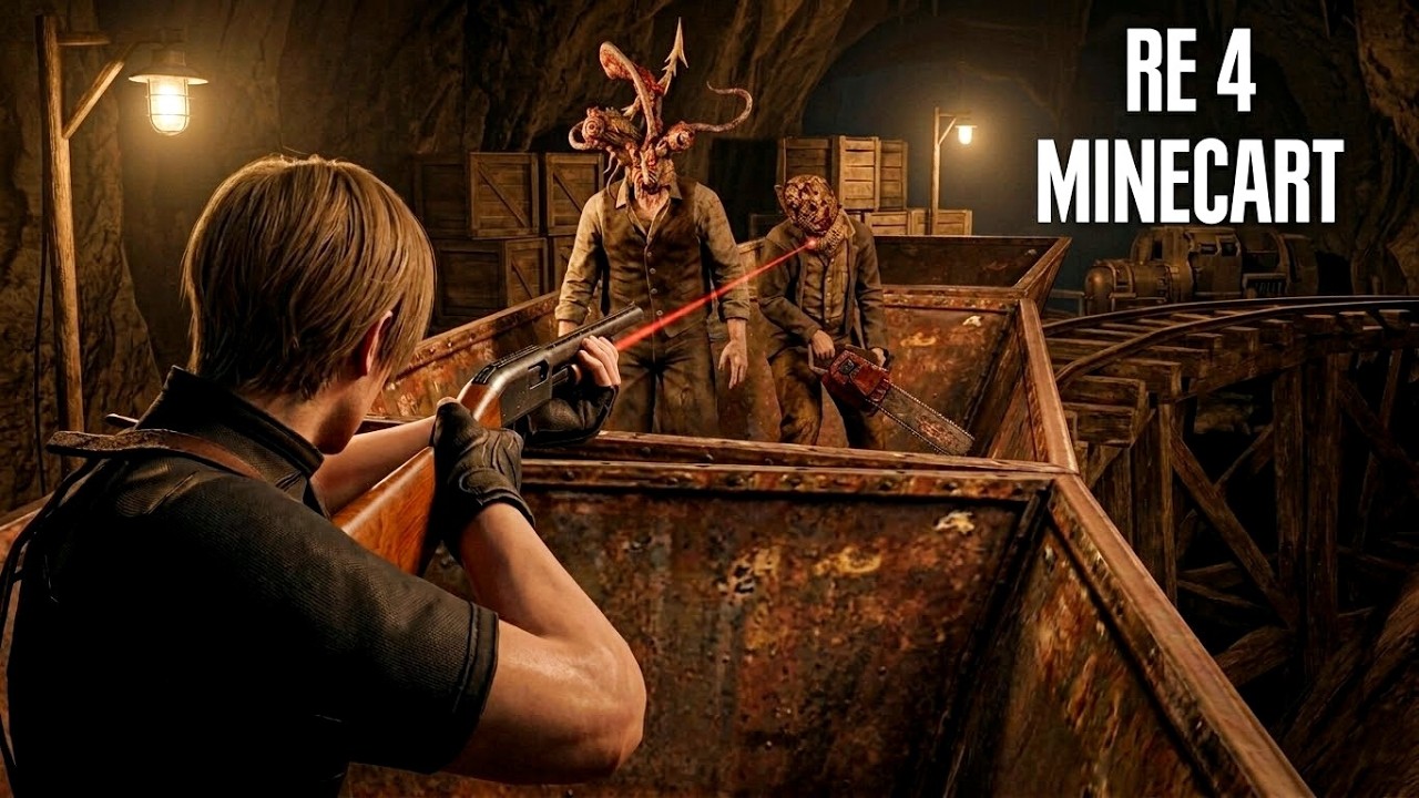 Minecart ride in Resident Evil 4