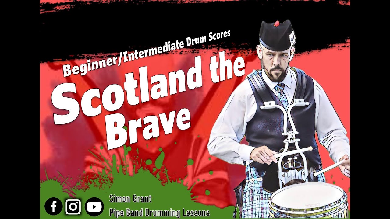 🥁Scotland the Brave with Chanter🥁. Beginner snare drum scores.