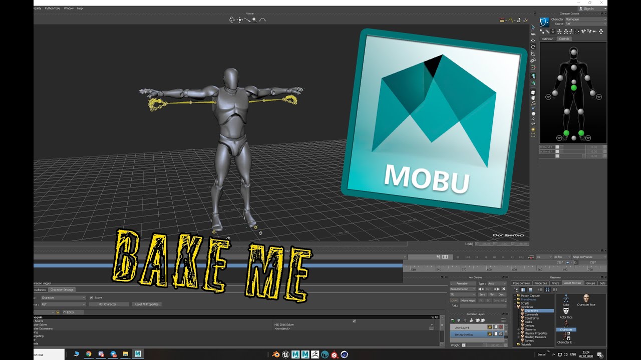 How to Bake MoCap Animations on Character in MotionBuilder